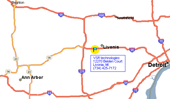 Map showing area freeways