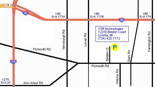 Map showing local roads